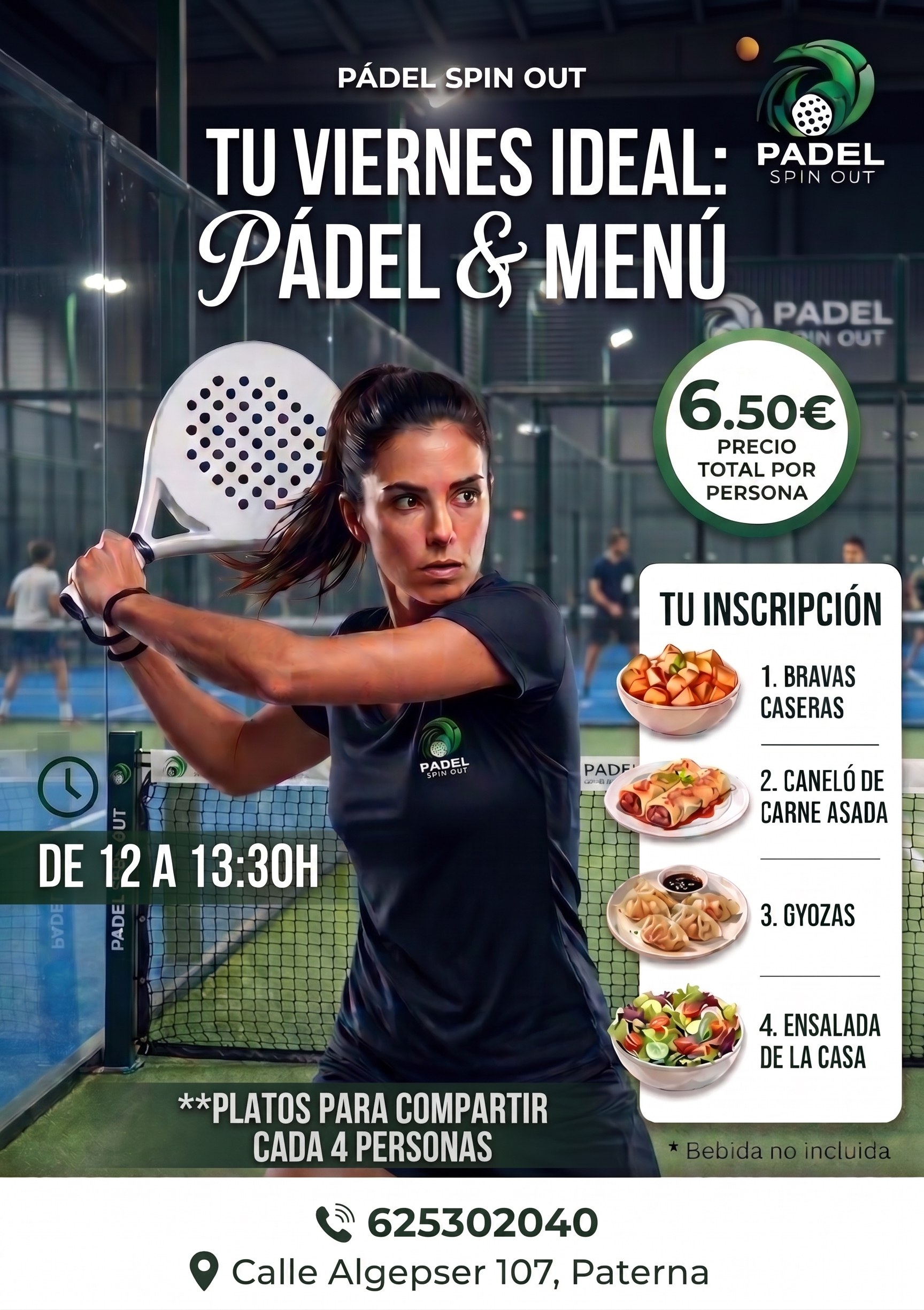 Tu Viernes Ideal Pádel y Menú